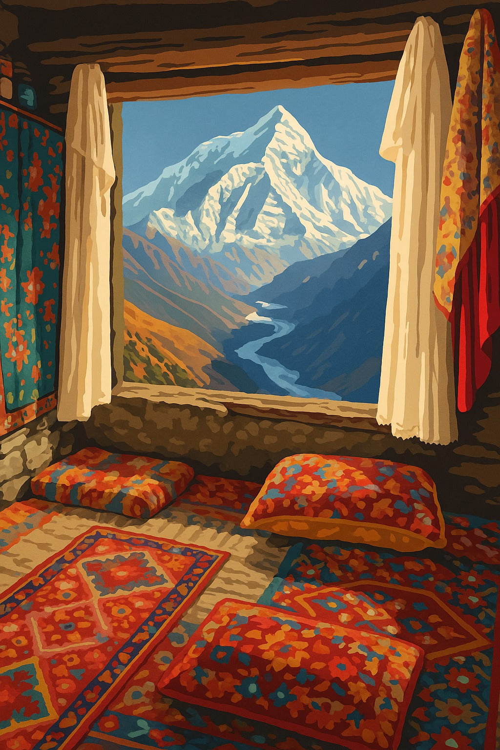 Postcard from Parvati Valley - Paint by Numbers Kit (12x16 inches)