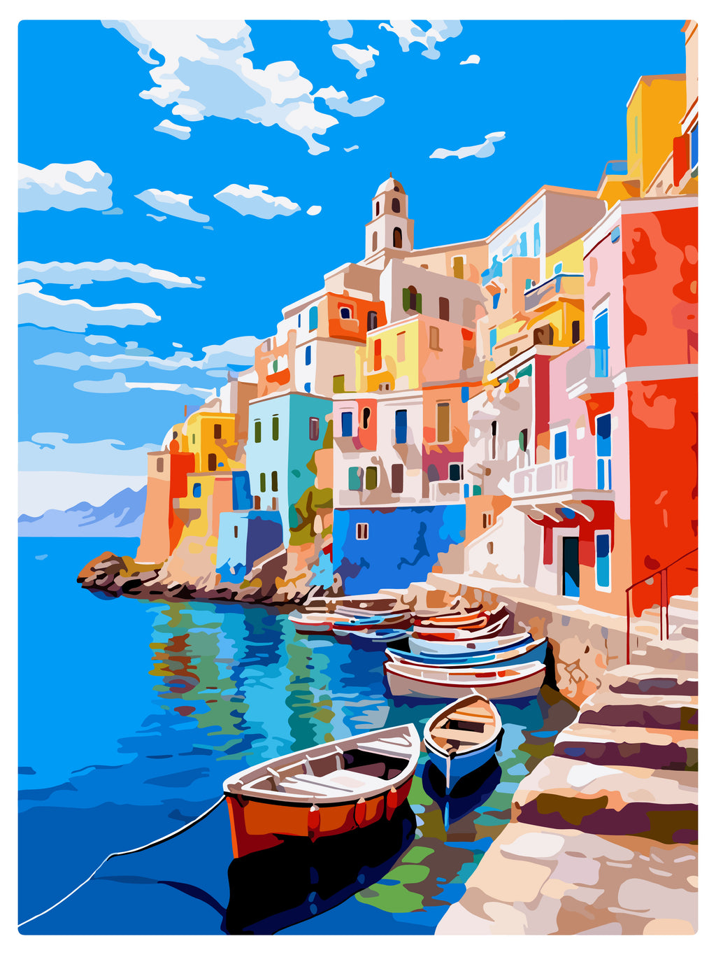 Italy by the Sea - Paint by Numbers Kit (12x16 inches)