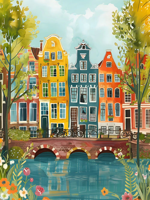 Colors of Amsterdam - Paint by Numbers Kit (12x16 inches)