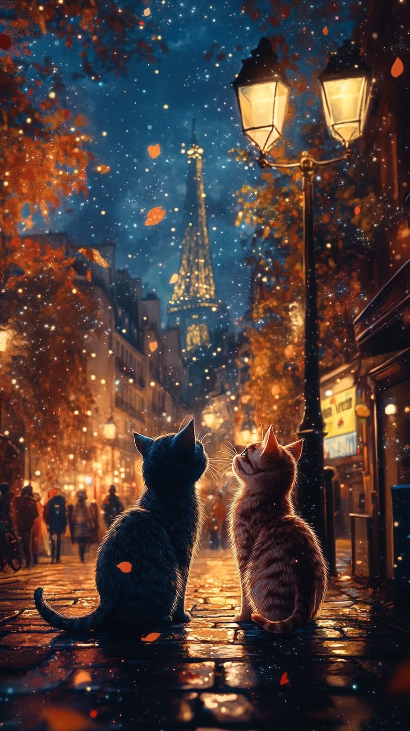 Paris: City of Love and City of Cats - Paint by Numbers Kit (12x16 inches)