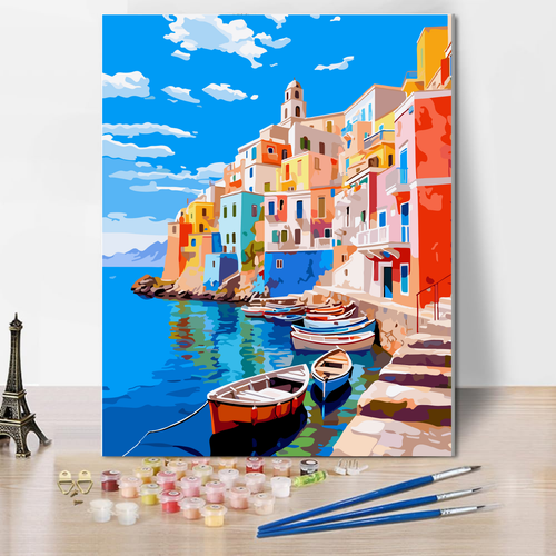 Italy by the Sea - Paint by Numbers Kit (12x16 inches)