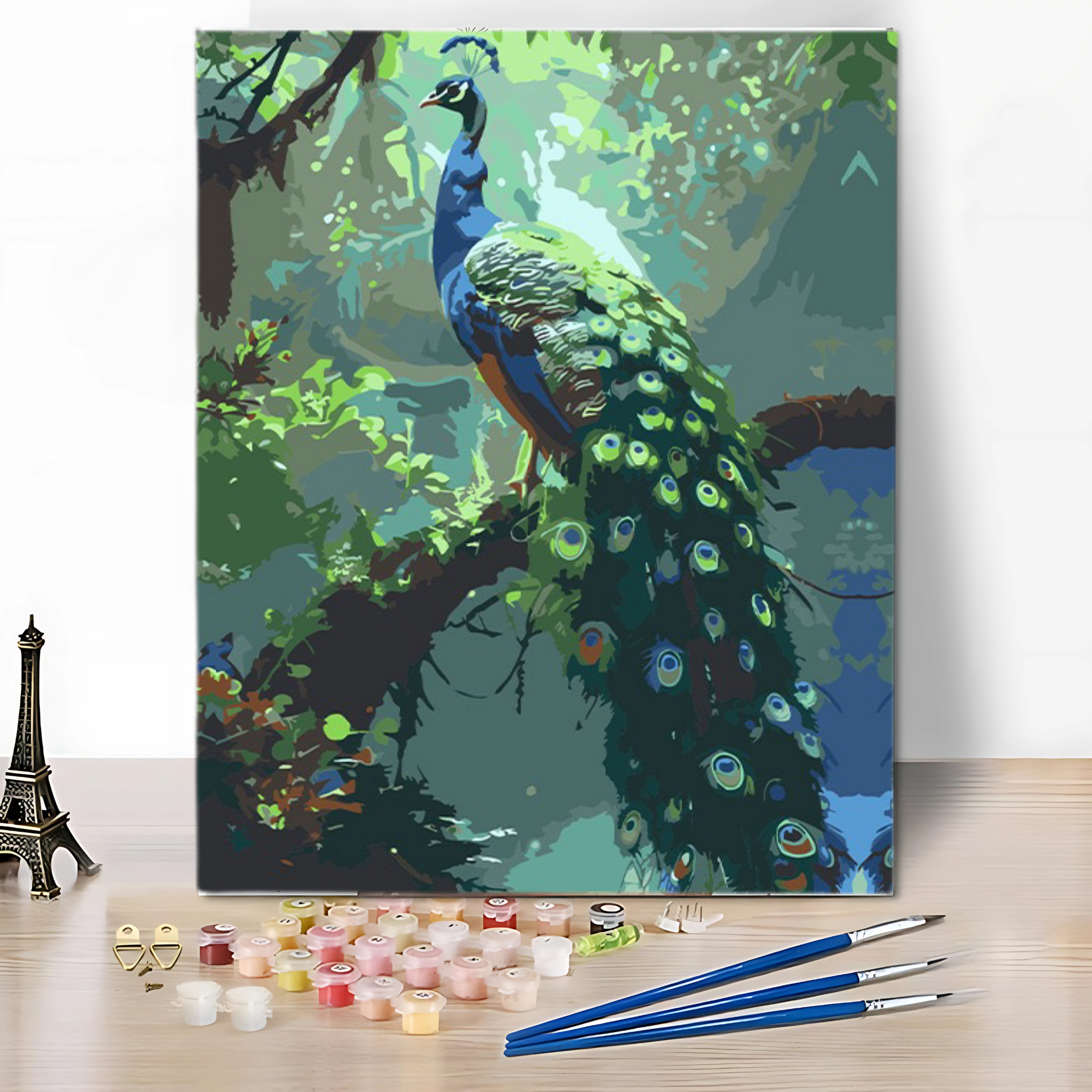 The Peacock’s Crown – Paint by Numbers Kit (12x16 inches)