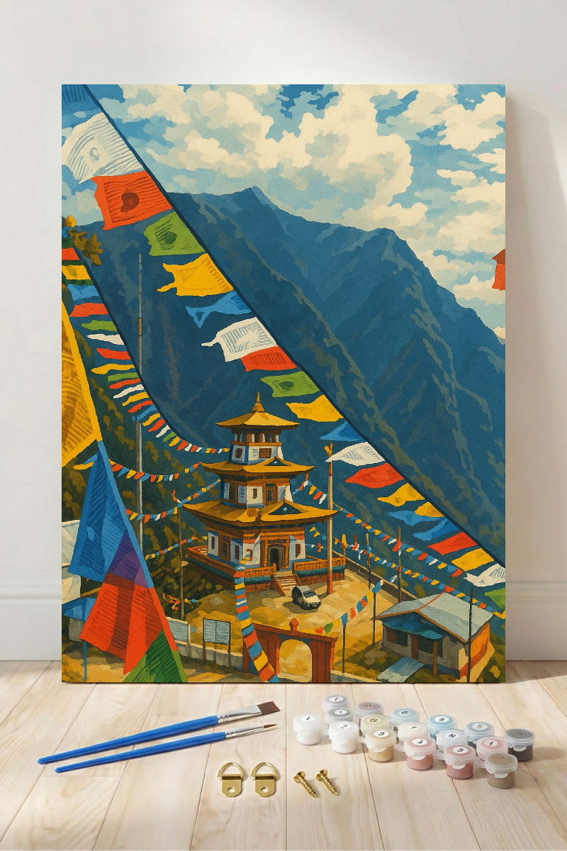Letters from monastery - Paint by Numbers Kit (12x16 inches)