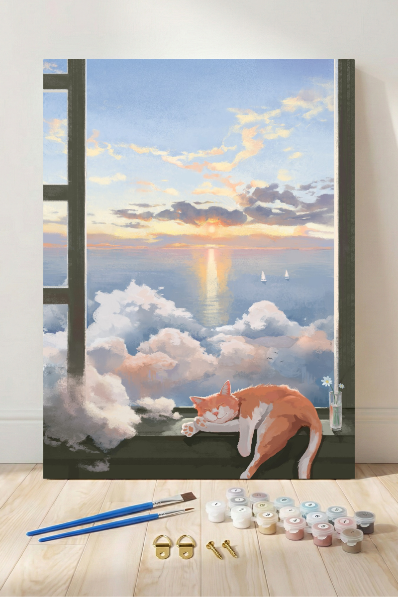 Cuddles & Snuggles - Paint by Numbers Kit (12x16 inches)