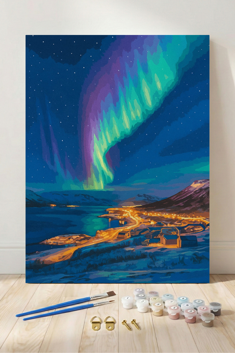 Chasing Stars: The Northern Lights - Paint by Numbers Kit (12x16 inches)