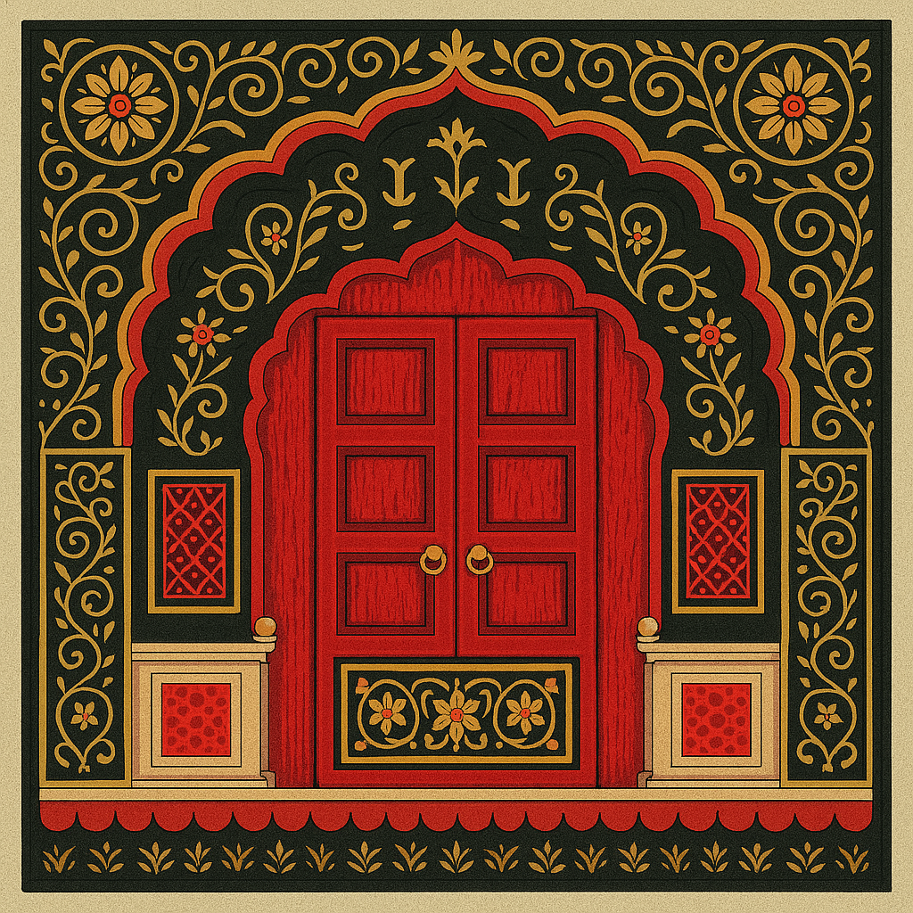 The Bikaner Doorway - Paint by Numbers (8x8 inches)