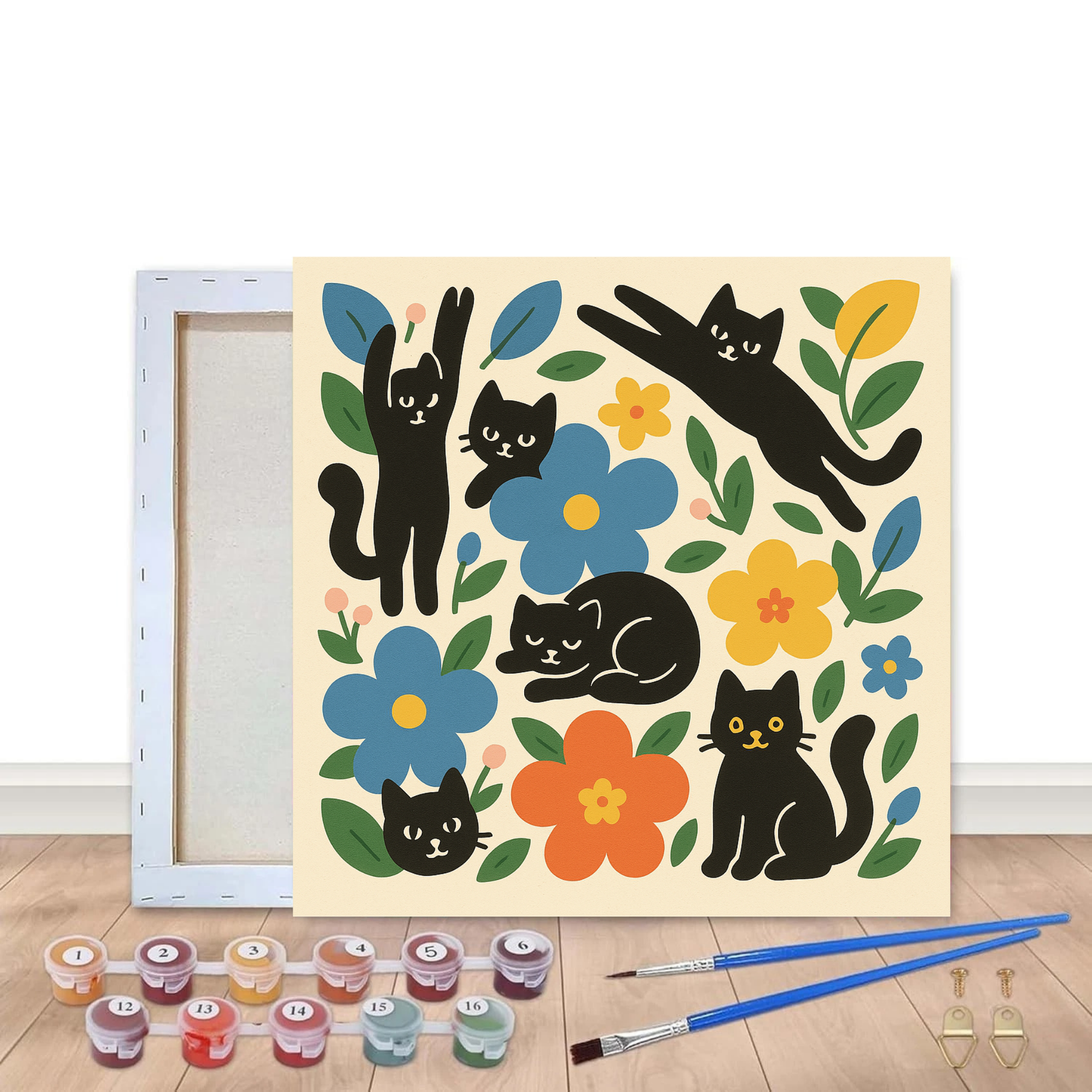 The Chill Cat Club - Paint by Numbers (8x8 inches)