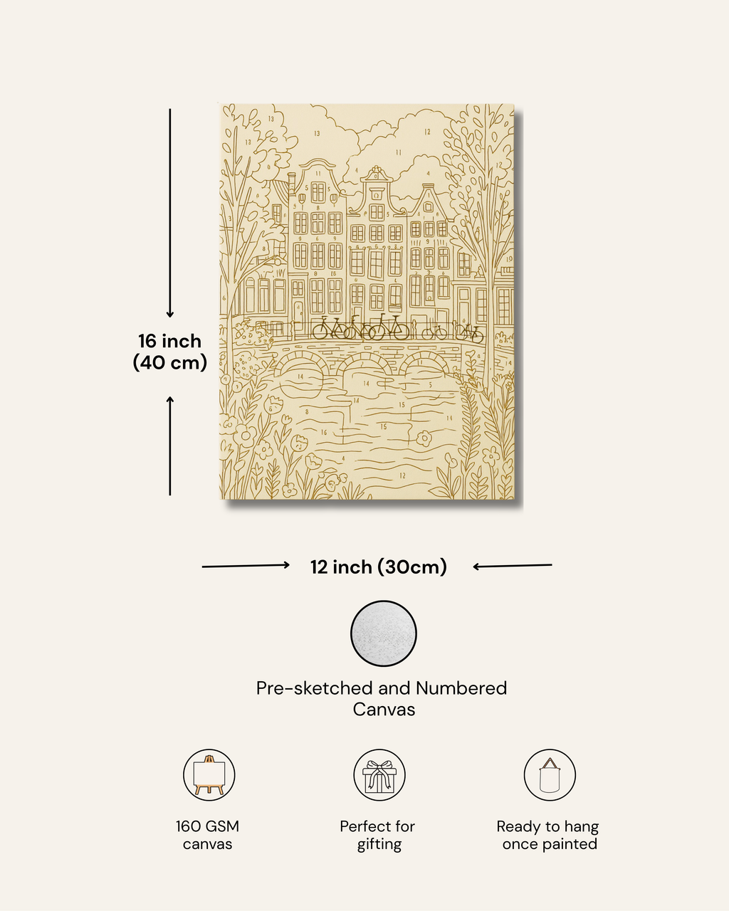 Paris: City of Love and City of Cats - Paint by Numbers Kit (12x16 inches)