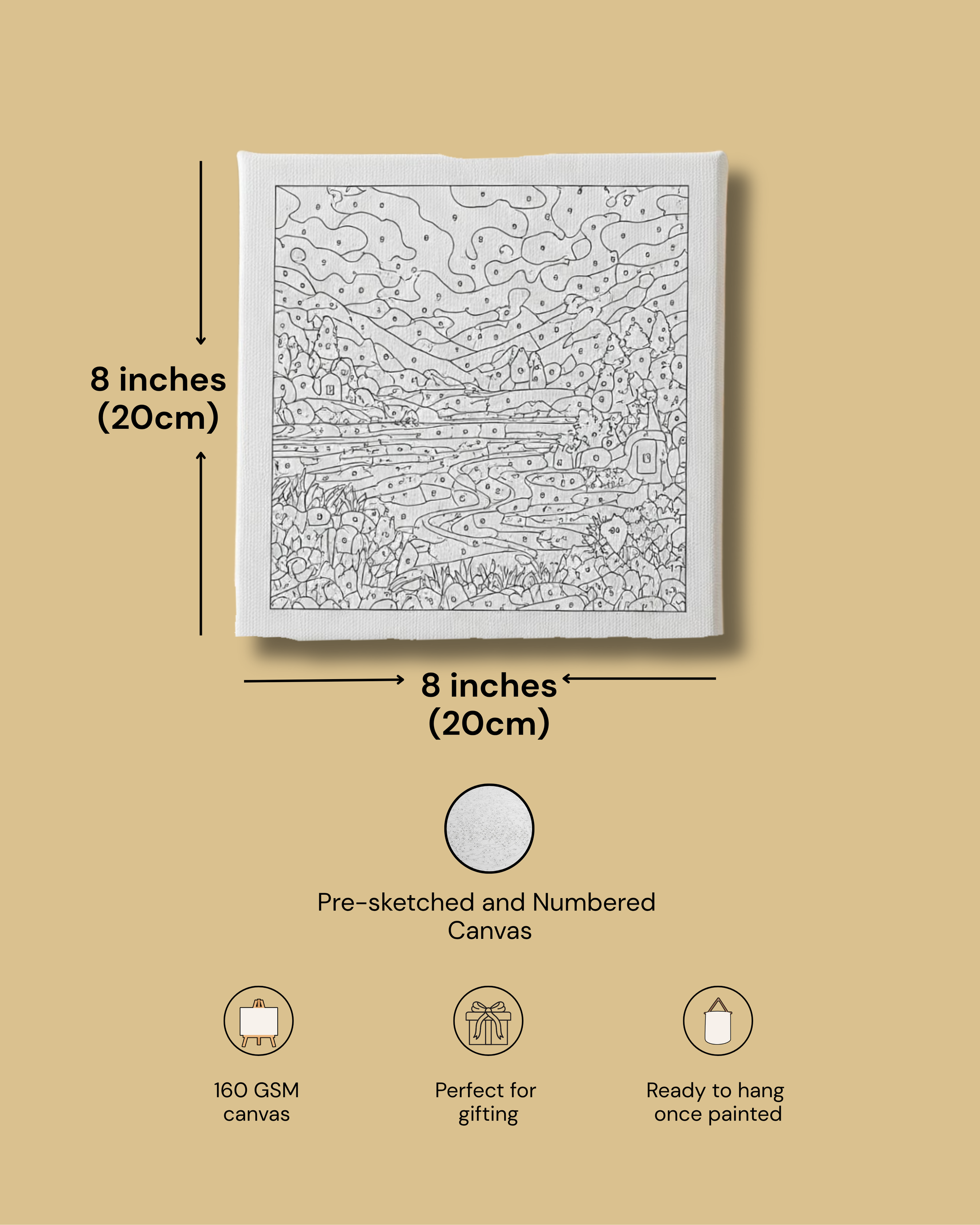 Buddha’s Quiet Hour - Paint by Numbers (8x8 inches)