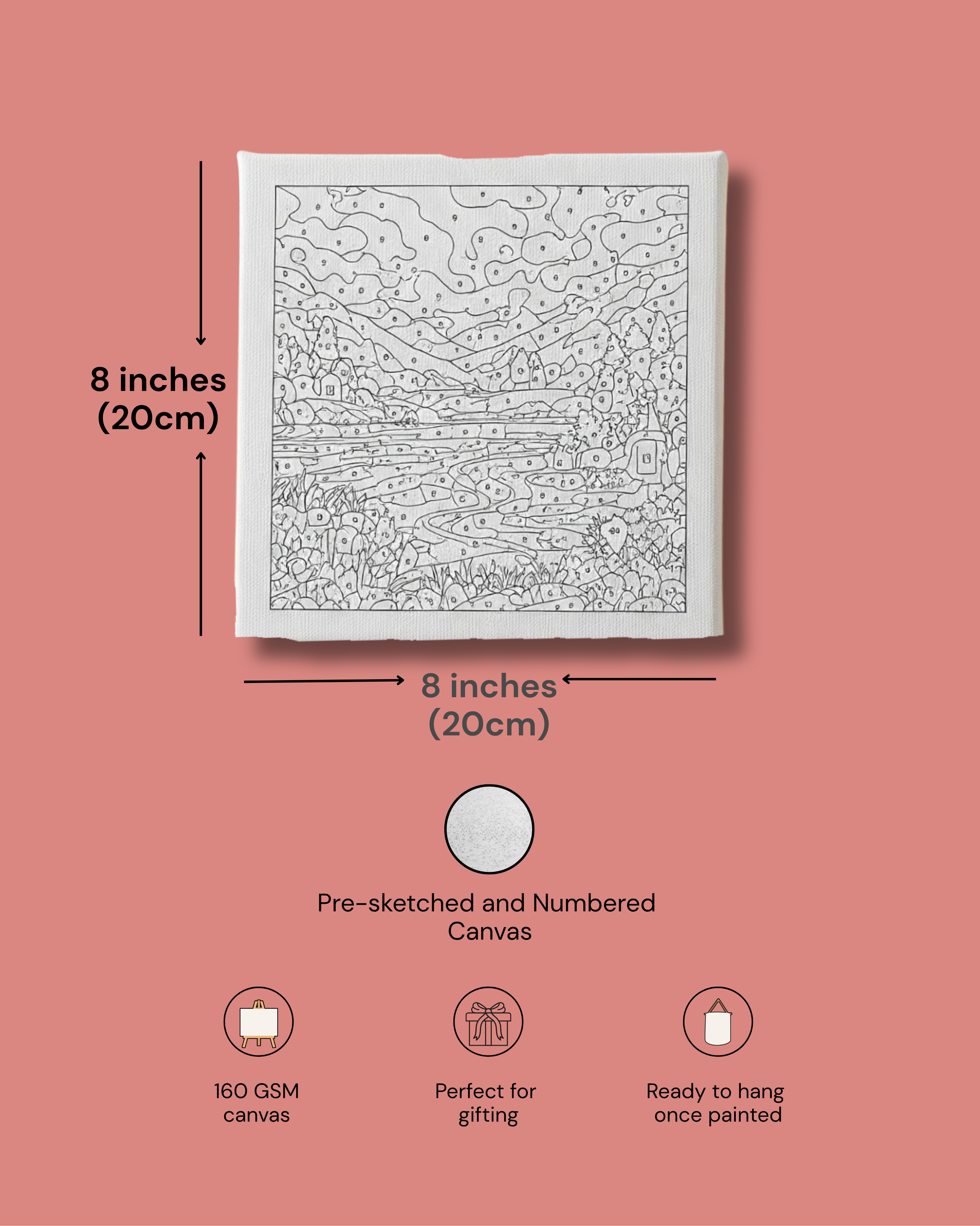 The Bikaner Doorway - Paint by Numbers (8x8 inches)