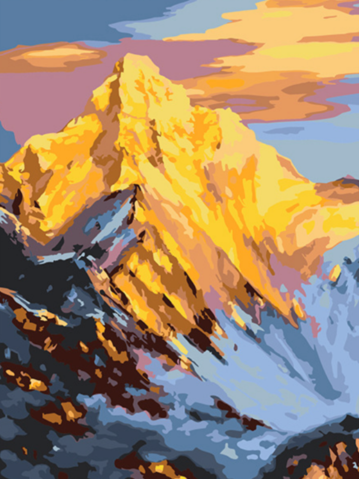 Kailash Mansarovar Mountain – Paint by Numbers Kit (12x16 inches)