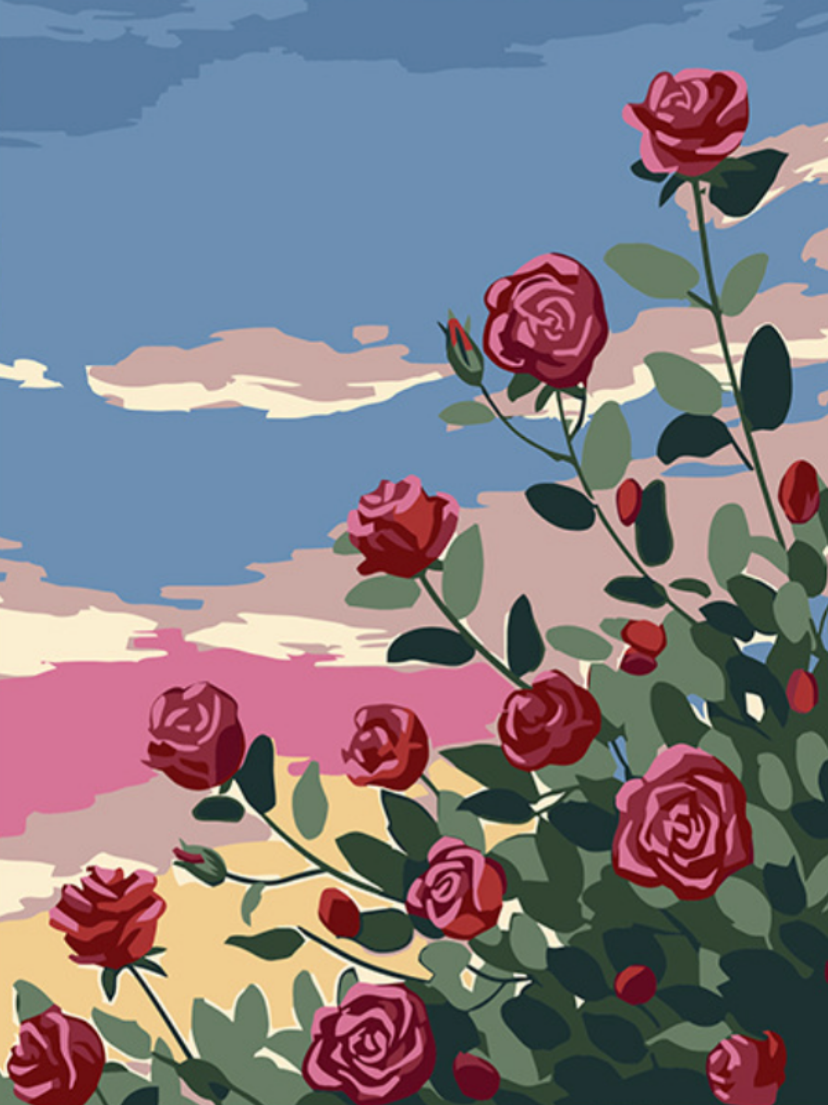 Sunlit Petals – Paint by Numbers Kit (12x16 inches)