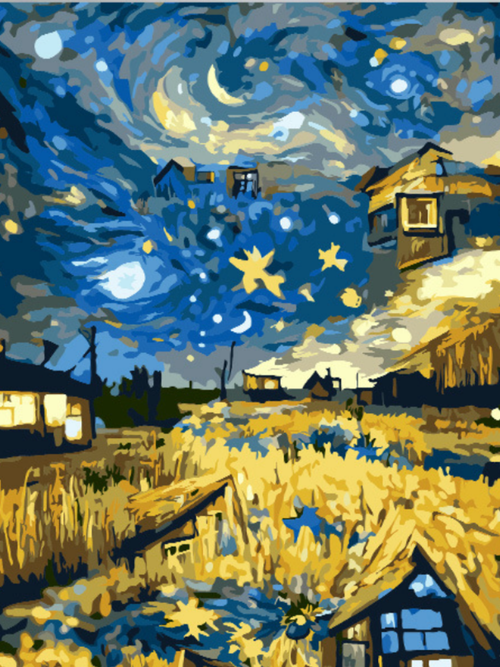 Luminous Nights in the Heart of India – Paint by Numbers Kit (12x16 inches)