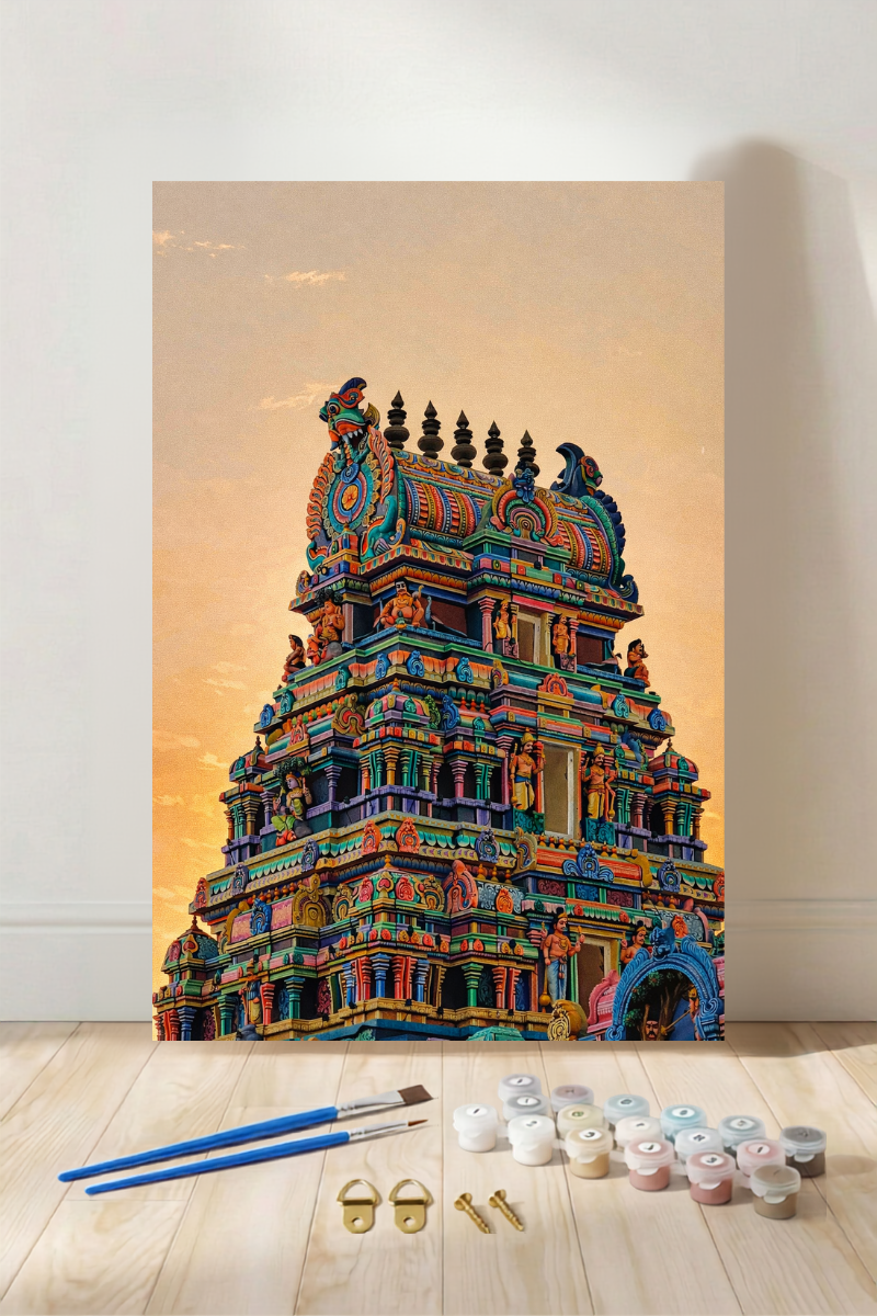 Memories of the Temple Town- Paint by Numbers Kit (12x16 inches)