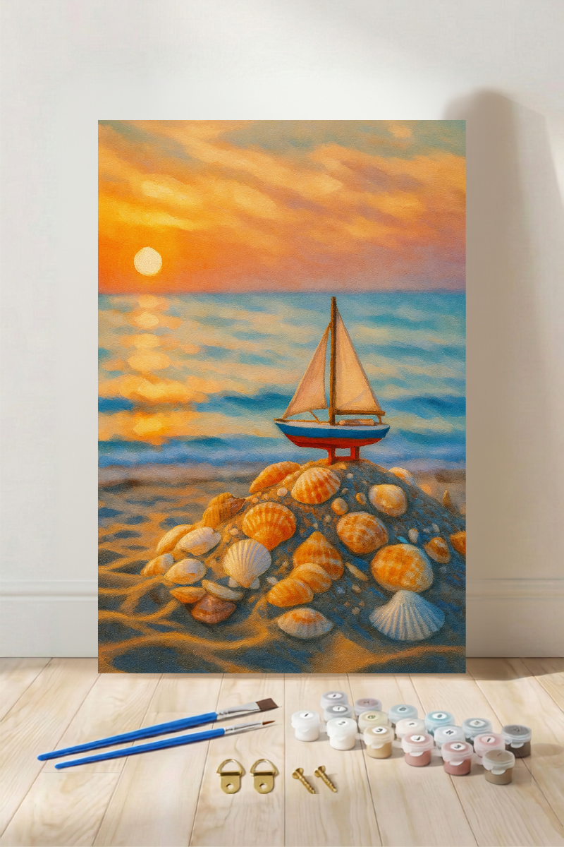 The Little Sand Sailor.  Paint by Numbers Kit (12x16 inches)