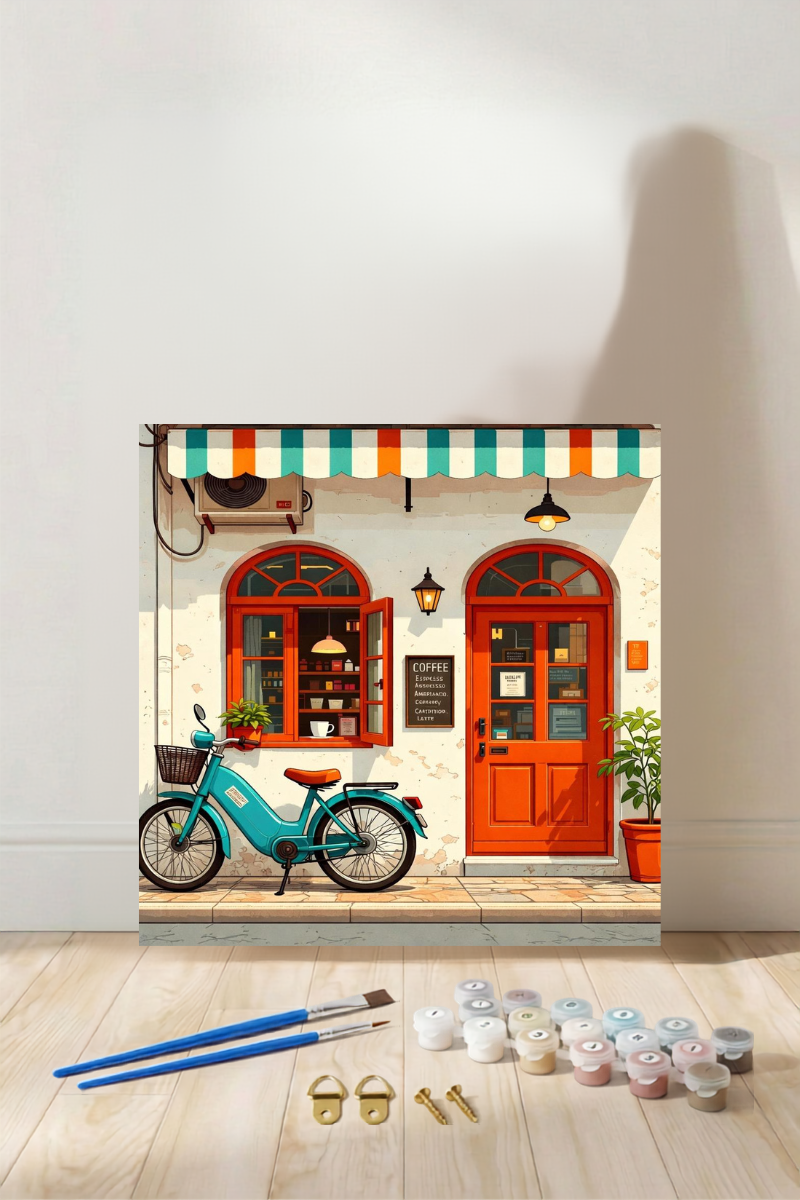 A Bicycle in Bloomsbury - Paint by Numbers Kit (8x8 inches)