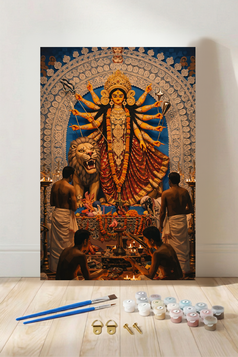 Pujo Nights in Calcutta- Paint by Numbers Kit (12x16 inches)
