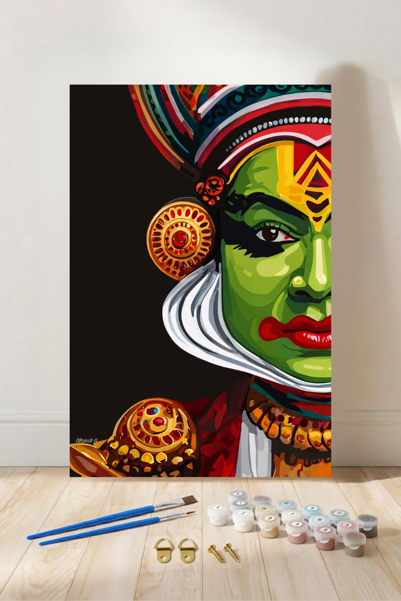 Kathakali In Technicolour  - Paint by Numbers Kit (12x16 inches)