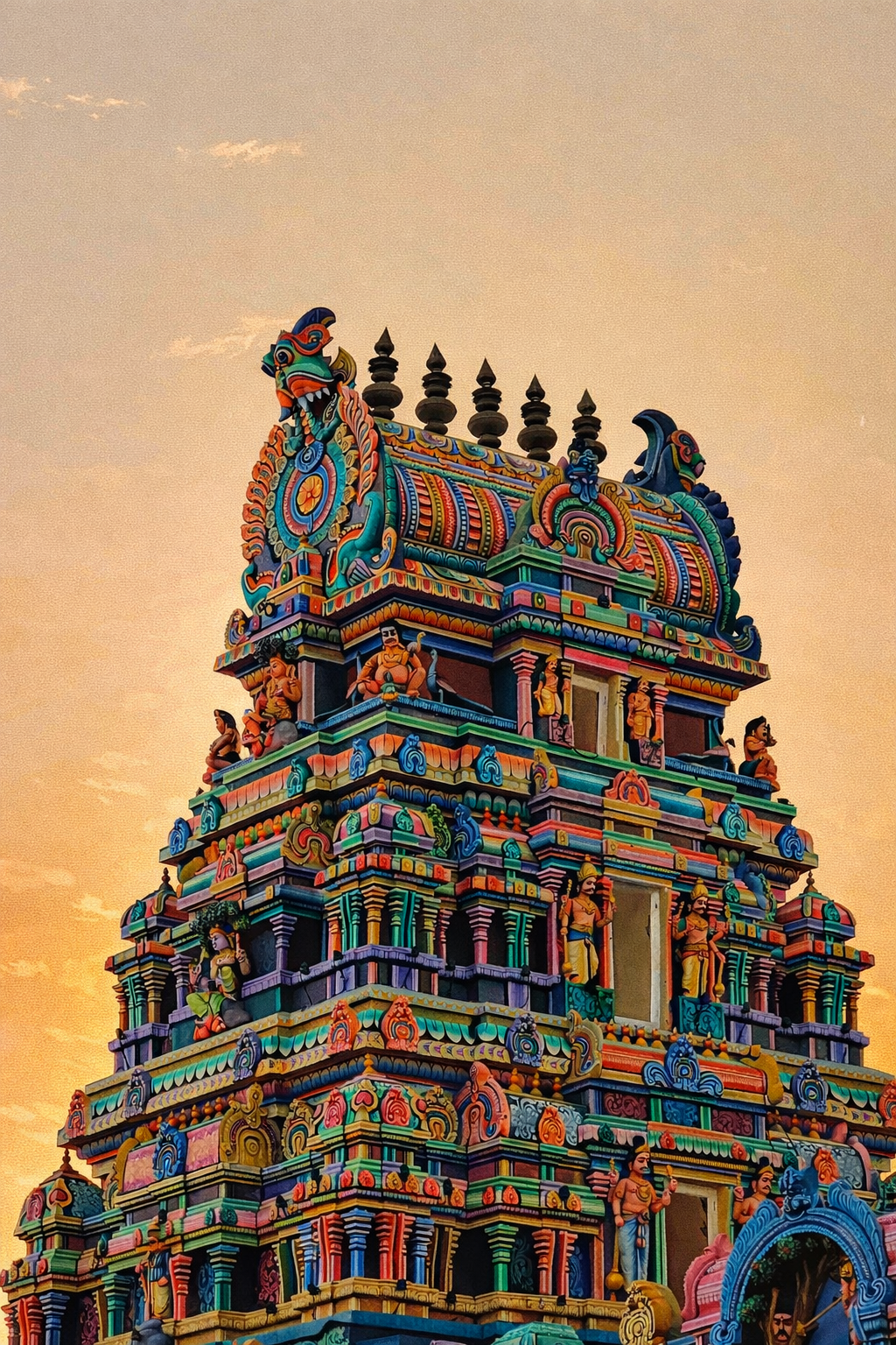 Memories of the Temple Town- Paint by Numbers Kit (12x16 inches)
