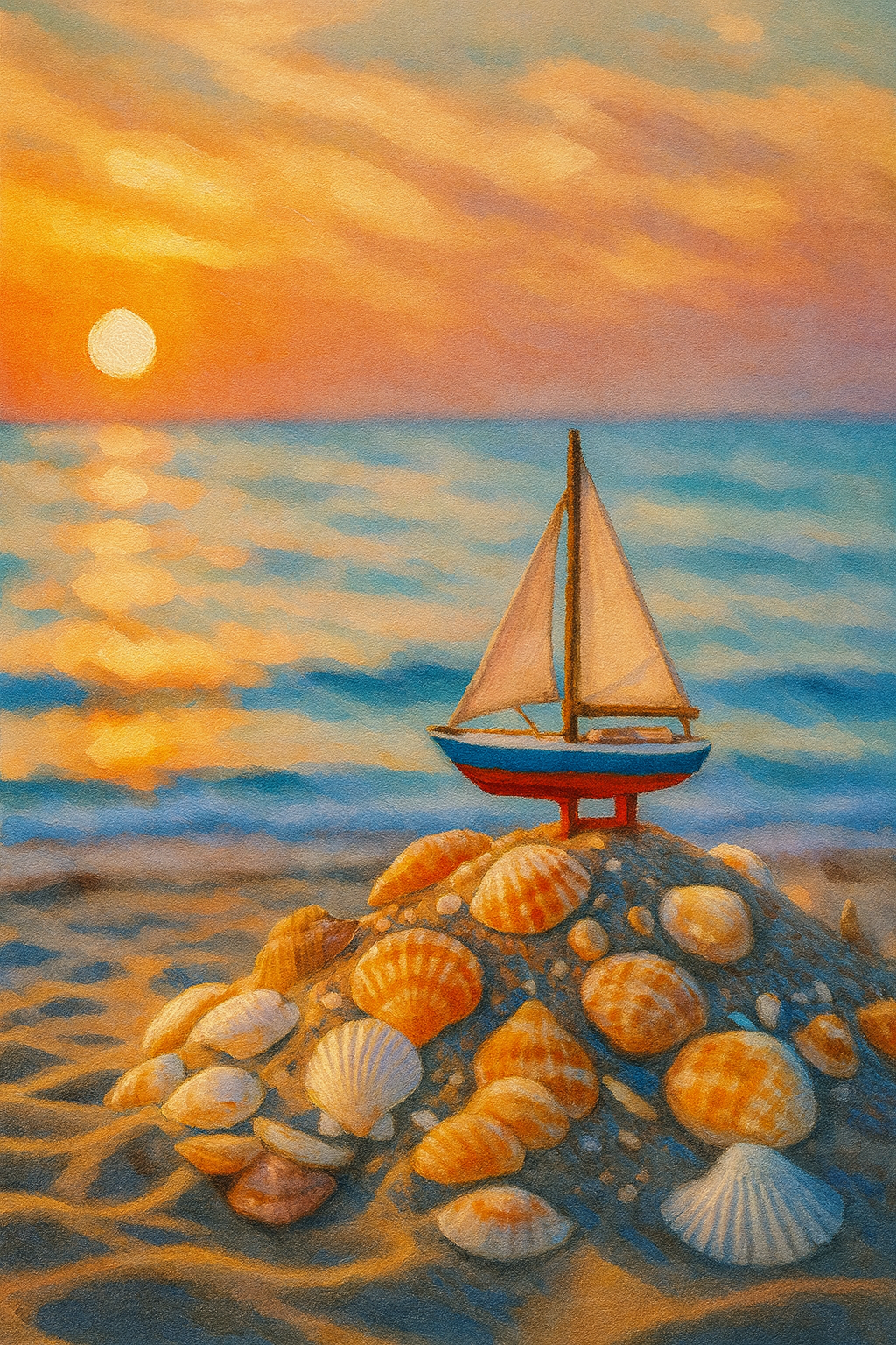 The Little Sand Sailor.  Paint by Numbers Kit (12x16 inches)