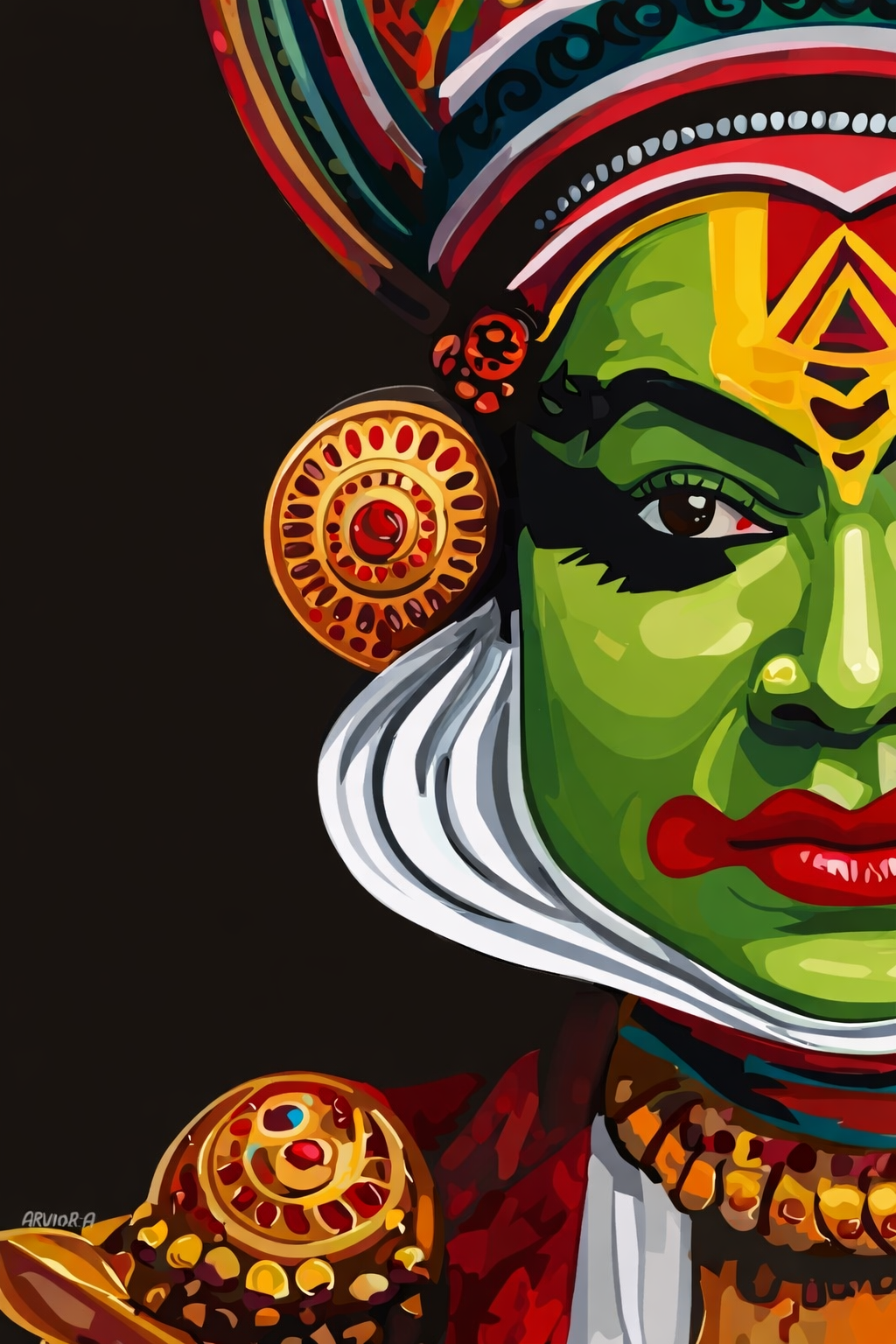Kathakali In Technicolour  - Paint by Numbers Kit (12x16 inches)