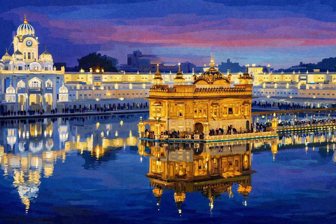 Postcard from Amritsar - Paint by Numbers Kit (8x8 inches)