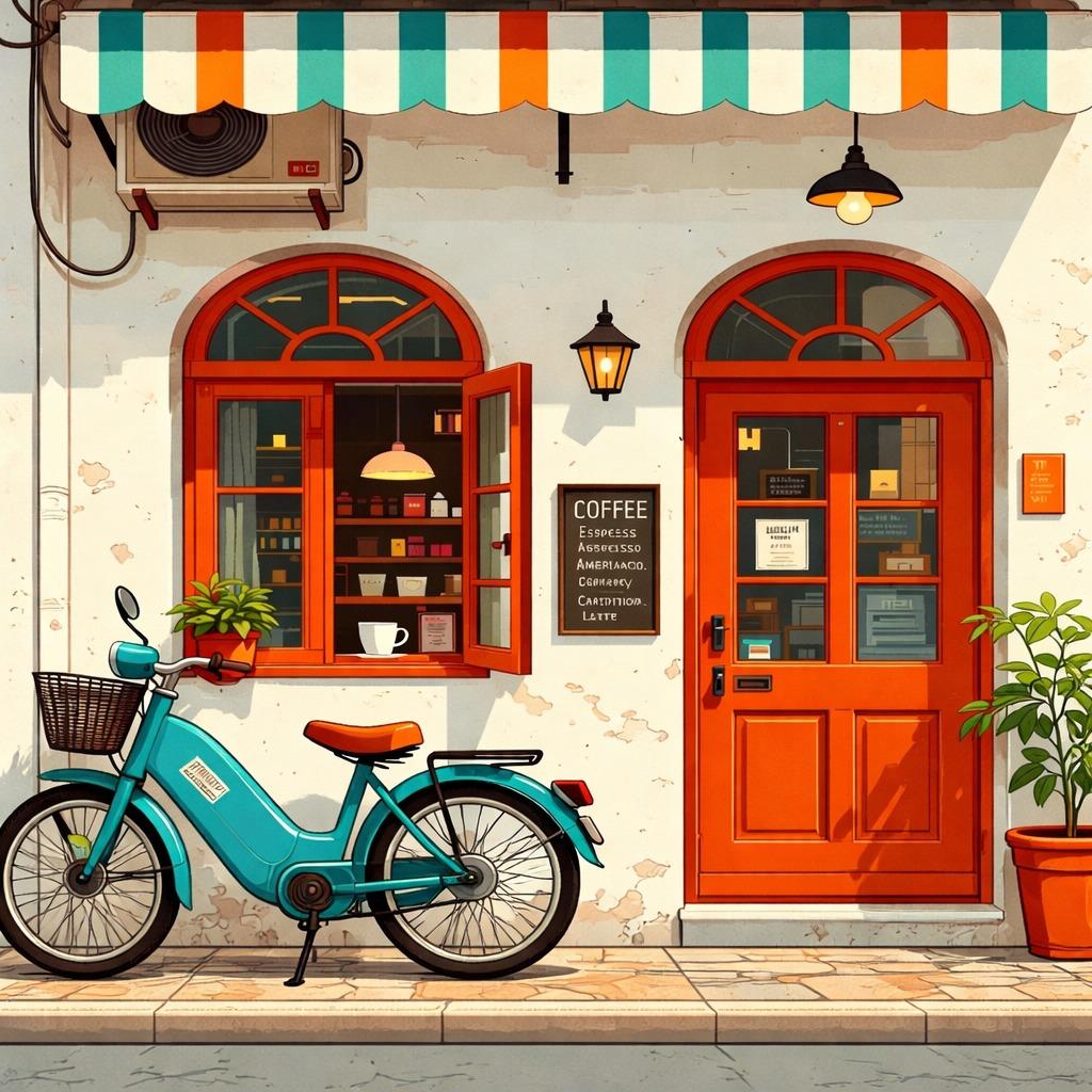 A Bicycle in Bloomsbury - Paint by Numbers Kit (8x8 inches)
