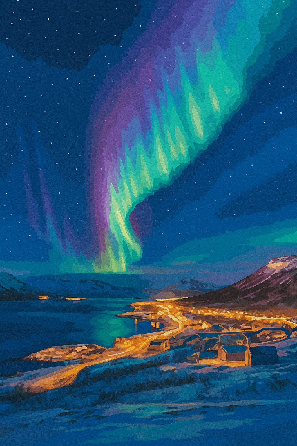 Chasing Stars: The Northern Lights - Paint by Numbers Kit (12x16 inches)