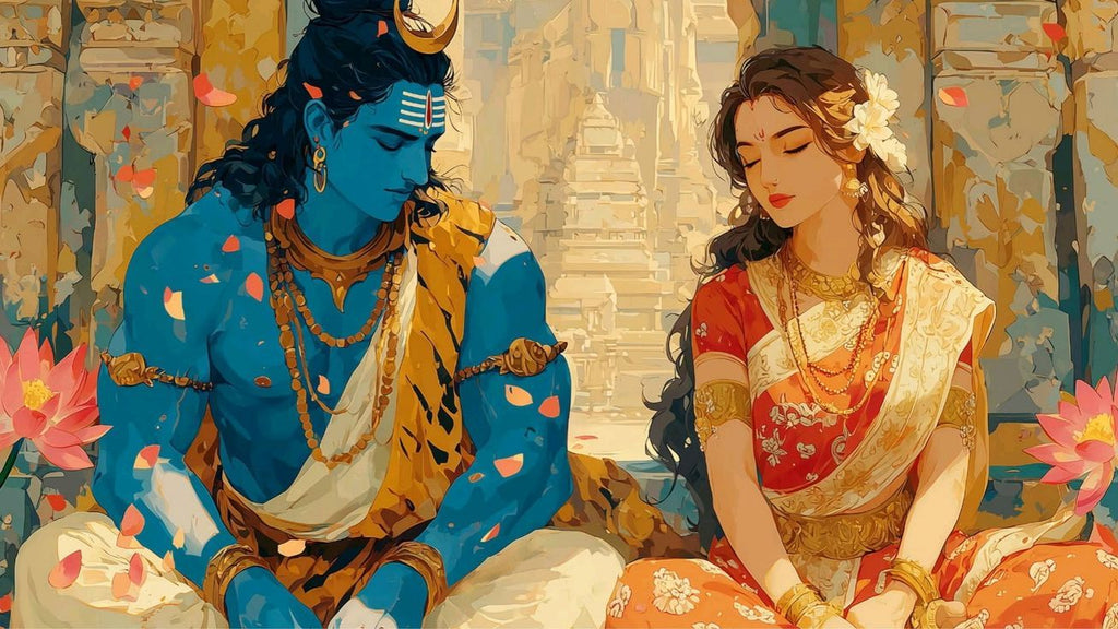 Eternal Bond of Mahadev & Parvati- Paint by Numbers Kit (12x16 inches)